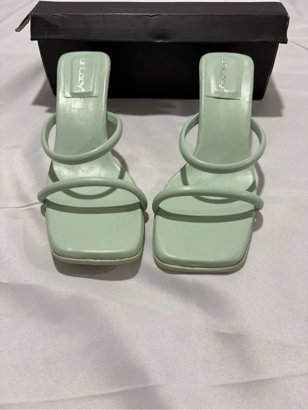 Mint Green Strappy Mid-Heel Sandals